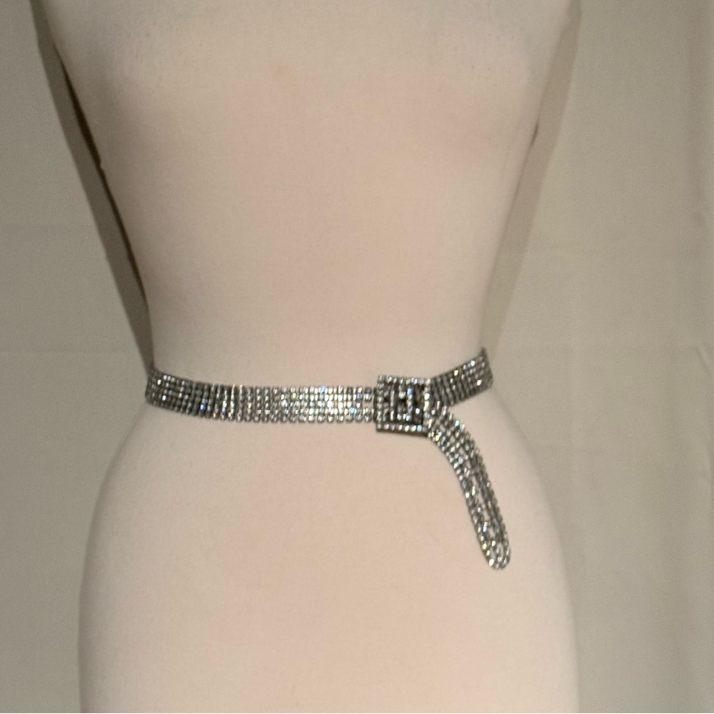 Vintage Silver Rhinestone Belt